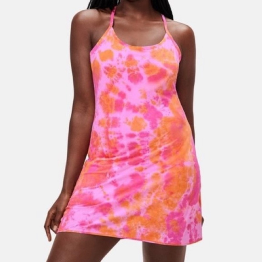 Outdoor Voices Pink and Orange Tie-dye Exercise Dress